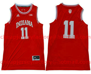 Men's Indiana Hoosiers #11 Isiah Thomas Red College Basketball Jersey