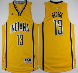 Men's Indiana Pacers #13 Paul George Revolution 30 Swingman New Yellow Jersey