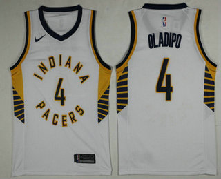 Men's Indiana Pacers #4 Victor Oladipo New White 2017-2018 Nike Swingman Stitched NBA Jersey