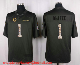 Men's Indianapolis Colts #1 Pat McAfee Black Anthracite 2016 Salute To Service Stitched NFL Nike Limited Jersey