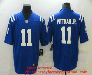 Men's Indianapolis Colts #11 Michael Pittman Jr. Royal Blue 2020 Vapor Untouchable Stitched NFL Nike Limited Jersey