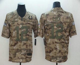 Men's Indianapolis Colts #12 Andrew Luck 2018 Camo Salute to Service Stitched NFL Nike Limited Jersey