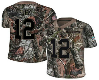 Men's Indianapolis Colts #12 Andrew Luck Camo Stitched NFL Rush Realtree Nike Limited Jersey