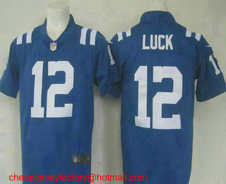 Men's Indianapolis Colts #12 Andrew Luck Royal Blue 2016 Color Rush Stitched NFL Nike Limited Jersey
