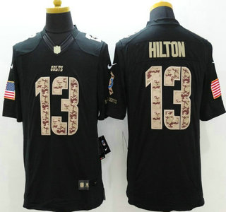 Men's Indianapolis Colts #13 T.Y. Hilton Nike Salute to Service Nike Black Limited Jersey
