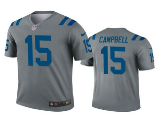 Men's Indianapolis Colts #15 Parris Campbell Gray Inverted Legend Jersey