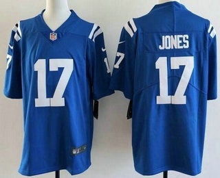 Men's Indianapolis Colts #17 Daniel Jones Limited Blue Vapor Jersey