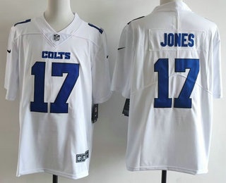 Men's Indianapolis Colts #17 Daniel Jones Limited White Fashion Vapor Jersey