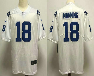 Men's Indianapolis Colts #18 Peyton Manning White 2017 Vapor Untouchable Stitched NFL Nike Limited Jersey