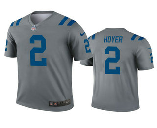 Men's Indianapolis Colts #2 Brian Hoyer Gray Inverted Legend Jersey