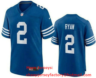 Men's Indianapolis Colts #2 Matt Ryan Limited Blue Alternate Vapor Jersey