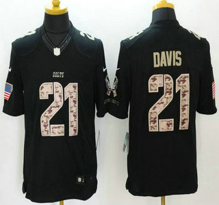 Men's Indianapolis Colts #21 Vontae Davis Black Salute to Service NFL Nike Limited Jersey