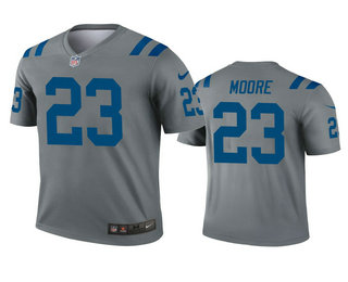 Men's Indianapolis Colts #23 Kenny Moore Gray Inverted Legend Jersey