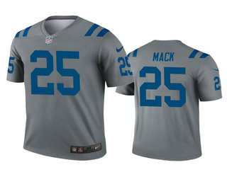 Men's Indianapolis Colts #25 Marlon Mack Gray Inverted Legend Jersey