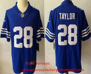 Men's Indianapolis Colts #28 Jonathan Taylor NEW Blue 2021 Vapor Untouchable Stitched NFL Nike Limited Jersey
