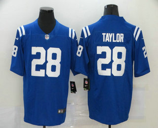 Men's Indianapolis Colts #28 Jonathan Taylor Royal Blue 2020 Vapor Untouchable Stitched NFL Nike Limited Jersey