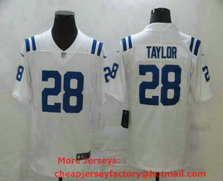Men's Indianapolis Colts #28 Jonathan Taylor White 2020 Vapor Untouchable Stitched NFL Nike Limited Jersey