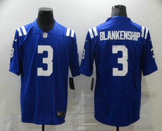 Men's Indianapolis Colts #3 Rodrigo Blankenship Royal Blue 2020 Vapor Untouchable Stitched NFL Nike Limited Jersey