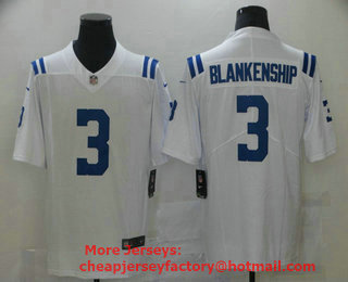 Men's Indianapolis Colts #3 Rodrigo Blankenship White 2020 Vapor Untouchable Stitched NFL Nike Limited Jersey