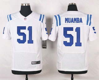 Men's Indianapolis Colts #51 Henoc Muamba White Road NFL Nike Elite Jersey