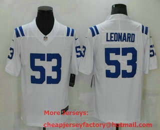 Men's Indianapolis Colts #53 Darius Leonard White 2021 Vapor Untouchable Stitched NFL Nike Limited Jersey