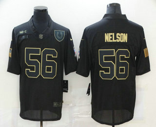 Men's Indianapolis Colts #56 Quenton Nelson Black 2020 Salute To Service Stitched NFL Nike Limited Jersey