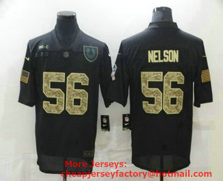 Men's Indianapolis Colts #56 Quenton Nelson Black Camo 2020 Salute To Service Stitched NFL Nike Limited Jersey