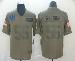 Men's Indianapolis Colts #56 Quenton Nelson NEW Olive 2019 Salute To Service Stitched NFL Nike Limited Jersey
