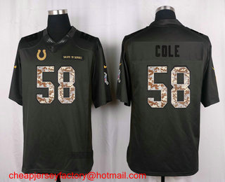 Men's Indianapolis Colts #58 Trent Cole Black Anthracite 2016 Salute To Service Stitched NFL Nike Limited Jersey