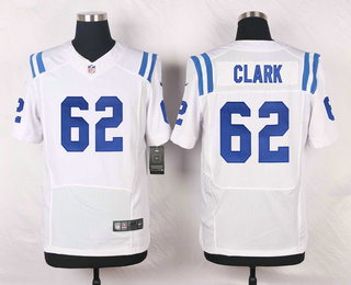 Men's Indianapolis Colts #62 Le'Raven Clark White Road NFL Nike Elite Jersey