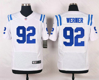 Men's Indianapolis Colts #92 Bjorn Werner White Road NFL Nike Elite Jersey