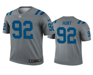 Men's Indianapolis Colts #92 Margus Hunt Gray Inverted Legend Jersey