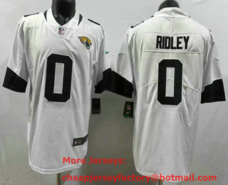 Men's Jacksonville Jaguars #0 Calvin Ridley 2023 White Vapor Untouchable Limited Stitched Jersey