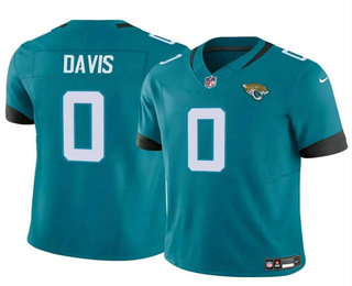 Men's Jacksonville Jaguars #0 Gabe Davis Teal 2023 FUSE Vapor Untouchable Limited Stitched Jersey