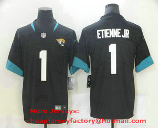 Men's Jacksonville Jaguars #1  Travis Etienne Jr Black 2021 Vapor Untouchable Stitched NFL Nike Limited Jersey