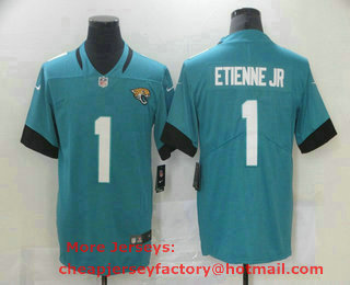 Men's Jacksonville Jaguars #1  Travis Etienne Jr Blue 2021 Vapor Untouchable Stitched NFL Nike Limited Jersey