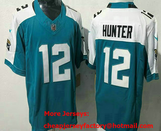 Men's Jacksonville Jaguars #12 Travis Hunter Limited Blue Thanksgiving FUSE Vapor Jersey