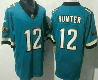 Men's Jacksonville Jaguars #12 Travis Hunter Limited Green Throwback FUSE Vapor Jersey
