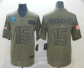 Men's Jacksonville Jaguars #15 Gardner Minshew II NEW Olive 2019 Salute To Service Stitched NFL Nike Limited Jersey