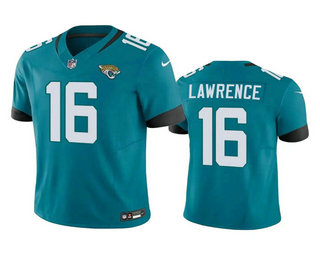 Men's Jacksonville Jaguars #16 Trevor Lawrence Teal 2023 FUSE Vapor Limited Stitched Jersey