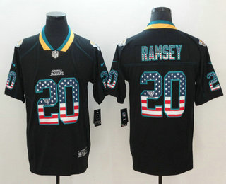 Men's Jacksonville Jaguars #20 Jalen Ramsey 2018 USA Flag Fashion Black Color Rush Stitched Nike Limited Jersey