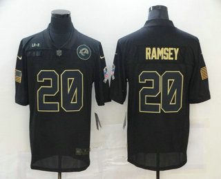 Men's Jacksonville Jaguars #20 Jalen Ramsey Black 2020 Salute To Service Stitched NFL Nike Limited Jersey