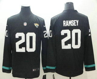 Men's Jacksonville Jaguars #20 Jalen Ramsey Nike Black Therma Long Sleeve Limited Jersey