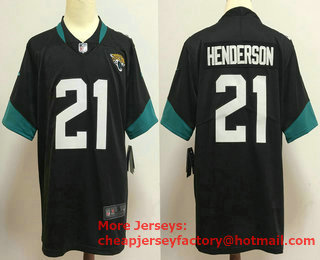 Men's Jacksonville Jaguars #21 C.J. Henderson Black New 2020 Vapor Untouchable Stitched NFL Nike Limited Jersey