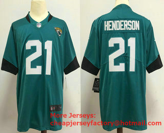 Men's Jacksonville Jaguars #21 C.J. Henderson Teal Blue New 2020 Vapor Untouchable Stitched NFL Nike Limited Jersey