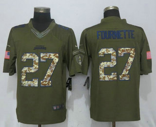 Men's Jacksonville Jaguars #27 Leonard Fournette Green Salute To Service Stitched NFL Nike Limited Jersey