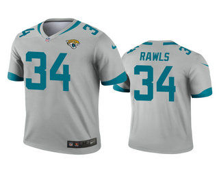 Men's Jacksonville Jaguars #34 Thomas Rawls Silver Inverted Legend Jersey