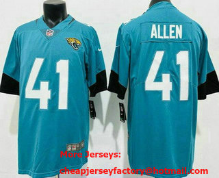Men's Jacksonville Jaguars #41 Josh Allen Limited Green Vapor Jersey