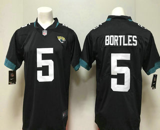 Men's Jacksonville Jaguars #5 Blake Bortles New Black 2018 Vapor Untouchable Stitched NFL Nike Limited Jersey
