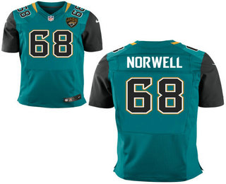 Men's Jacksonville Jaguars #68 Andrew Norwell Teal Green Team Color Stitched NFL Nike Elite Jersey